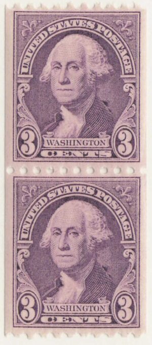 Mint Never Hinged Strip USA 1932 SC722 George Washington Deep violet 3 Cent 1932