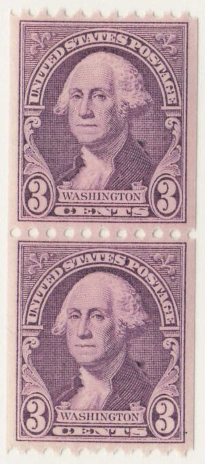 Mint Never Hinged Strip USA 1932 SC722 George Washington Deep violet 3 Cent 1932