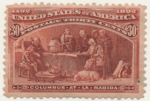 Mint Hinged Stamp USA 1893 SC239 Columbus at La Rábida Friary Orange brown 30 Cent 1893
