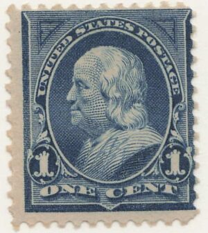 Mint Never Hinged Stamp USA 1895 SC264 Benjamin Franklin Blue 1 Cent 1895