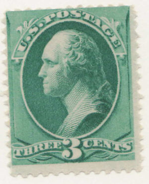 Mint No Gum Stamp USA 1881 SC207 George Washington Blue green 3 Cent 1881