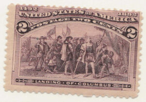 Mint Never Hinged Stamp USA 1893 SC231 Landing of Columbus Brown violet 2 Cent 1893