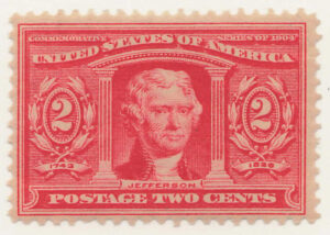 Mint Never Hinged Stamp USA 1904 SC324 Thomas Jefferson Carmine 2 Cent 1904