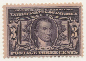 Mint Hinged Stamp USA 1904 SC325 James Monroe Violet 3 Cent 1904