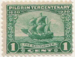 Mint Never Hinged Stamp USA 1920 SC548 The Mayflower (1609) Green 1 Cent 1920