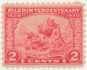 Mint Never Hinged Stamp USA 1920 SC549 Landing of the Pilgrims (1620) Carmine 2 Cent 1920