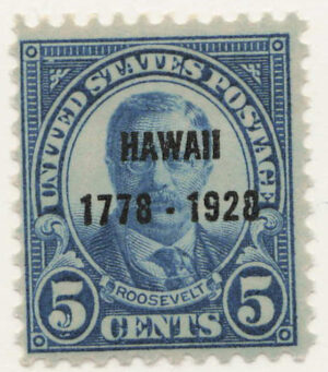 Mint Never Hinged Stamp USA 1928 SC648 Theodore Roosevelt Dark blue 5 Cent 1928