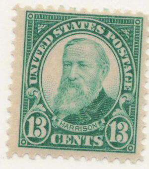 Mint Never Hinged Stamp USA 1926 SC622 Benjamin Harrison (1833-1901), 23rd President of the USA Green 13 Cent 1926