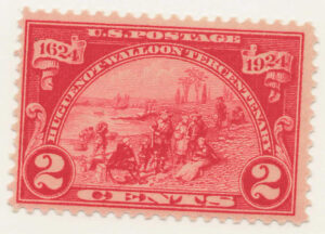 Mint Never Hinged Stamp USA 1924 SC615 Walloons Landing at Fort Orange (1624) Carmine rose 2 Cent 1924