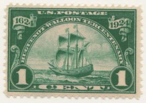 Mint Never Hinged Stamp USA 1924 SC614 Sailing Ship "New Netherland" Dark green 1 Cent 1924