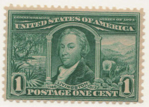 Mint Never Hinged Stamp USA 1904 SC323 Robert R. Livingston (1746-1813), American Politician Green 1 Cent 1904