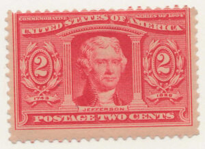 Mint Lightly Hinged Stamp USA 1904 SC324 Thomas Jefferson Carmine 2 Cent 1904