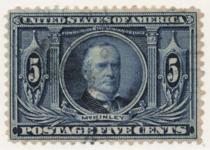 Mint No Gum Stamp USA 1904 SC326 William Mc Kinley Dark blue 5 Cent 1904