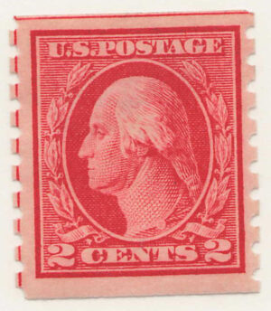 Mint Hinged Stamp USA 1912 SC413 George Washington Carmine 2 Cent 1912
