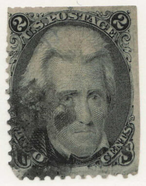 Used Stamp USA  SC93 Andrew Jackson Black 2 Cent 1867