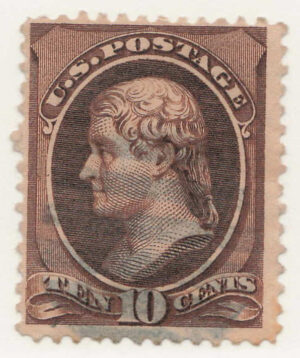 Used Stamp USA 1870 SC150 Thomas Jefferson Brown 10 Cent 1870