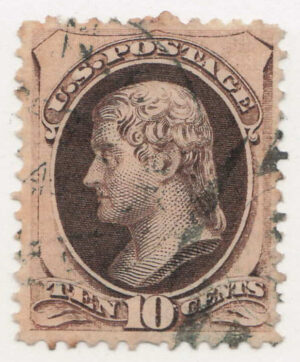 Used Stamp USA 1878 SC188 Thomas Jefferson Brown 10 Cent 1878