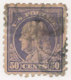 Used Stamp USA 1917 SC477 Benjamin Franklin Violet 50 Cent 1917