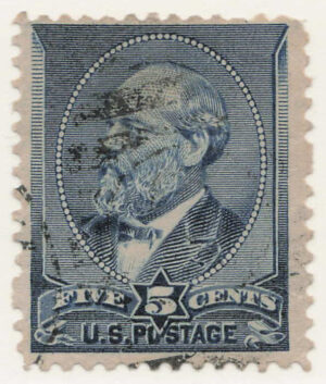 Used Stamp USA 1888 SC216 James A. Garfield Indigo 5 Cent 1888