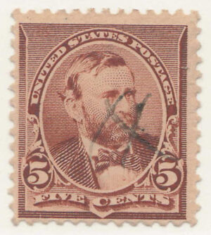 Used Stamp USA 1890 SC223 Ulysses S Grant Chocolate 5 Cent 1890