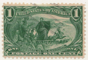 Used Stamp USA 1898 SC285 Jacques Marquette (1637-1675), French Jesuit missionary Dark yellow green 1 Cent 1898