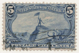 Used Stamp USA 1898 SC288 Major General John C. Frémont (1813-1890), former US senator Dull blue 5 Cent 1898