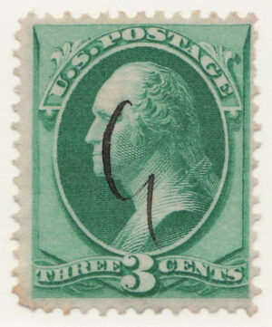 Used Stamp USA 1870 SC147 George Washington Green 3 Cent 1870