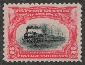 Mint Never Hinged Stamp USA 1901 SC295 Empire State Express (1891), passenger train Black,Carmine 2 Cent 1901