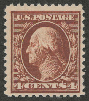 Mint Hinged Stamp USA 1917 SC503 George Washington Brown 4 Cent 1917
