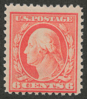 Mint Never Hinged Stamp USA 1917 SC506 George Washington Red orange 6 Cent 1917