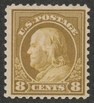 Mint Never Hinged Stamp USA 1917 SC508 Benjamin Franklin Olive bistre 8 Cent 1917