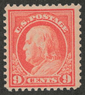Mint Never Hinged Stamp USA 1917 SC509 Benjamin Franklin Salmon red 9 Cent 1917