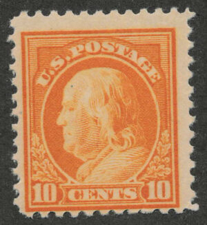 Mint Never Hinged Stamp USA 1917 SC510 Benjamin Franklin Yellow orange 10 Cent 1917