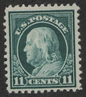 Mint Never Hinged Stamp USA 1917 SC511 Benjamin Franklin Bright green 11 Cent 1917