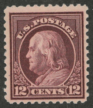 Mint Never Hinged Stamp USA 1917 SC512 Benjamin Franklin Claret brown 12 Cent 1917