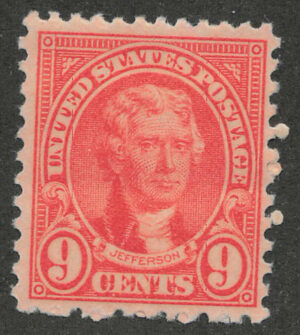 Mint Never Hinged Stamp USA 1923 SC561 Thomas Jefferson Pink 9 Cent 1923