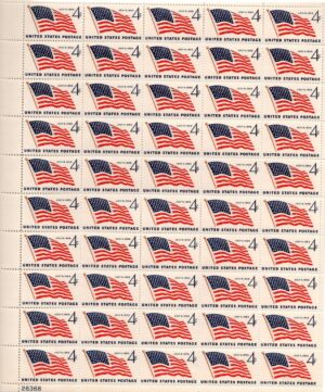 Mint Sheet USA 1959 SC1132SH U.S. Flag, 1959 Multicolor 4 Cent 1959 Full Sheet