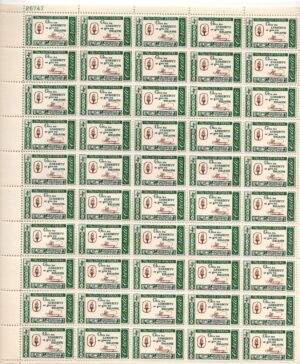 Mint Sheet USA 1961 SC1144SH Patrick Henry Quotation Green,Brown 4 Cent 1961 Full Sheet