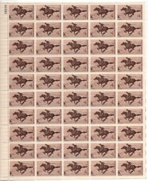 Mint Sheet USA 1960 SC1154SH Pony Express Rider Sepia 4 Cent 1960 Full Sheet