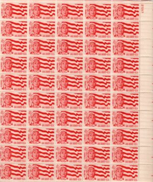 Mint Sheet USA 1962 SC1199SH Senior Girl Scout and Flag Pink red 4 Cent 1962 Full Sheet