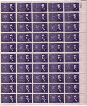 Mint Sheet USA 1962 SC1200SH Senator Brien McMahon and Atomic Symbol Violet 4 Cent 1962 Full Sheet