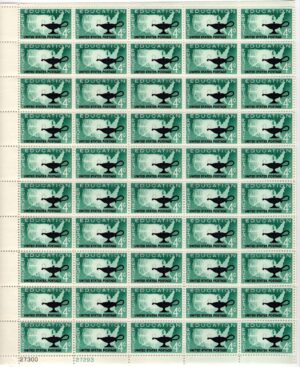 Mint Sheet USA 1962 SC1206SH Map of U.S. and Lamp Black,Blue green 4 Cent 1962 Full Sheet