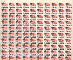 Mint Sheet USA 1963 SC1208SH Flag over White House Multicolor 5 Cent 1963 Full Sheet