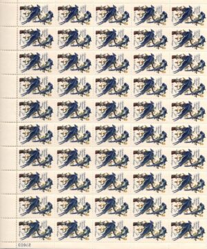 Mint Sheet USA 1963 SC1241SH Black-throated Magpie-jay (Calocitta colliei), Audubon Multicolor 5 Cent 1963 Full Sheet