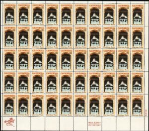Mint Sheet USA 1969 SC1373SH Carmel Mission Belfry Red,Orange,Black,Light blue 6 Cent 1969 Full Sheet