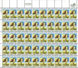 Mint Sheet USA 1971 SC1423SH America's Wool - Ewe and Lamb (Ovis ammon aries) Multicolor 6 Cent 1971 Full Sheet