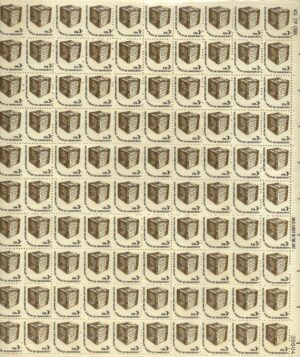 Mint Sheet USA 1977 SC1584SH Early Ballot Box Olive 3 Cent 1977 Full Sheet