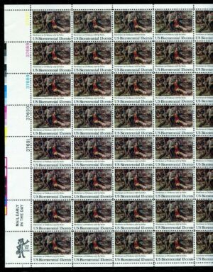 Mint Sheet USA 1977 SC1722SH Herkimer at Oriskany, by Frederick Yohn Multicolor 13 Cent 1977 Full Sheet