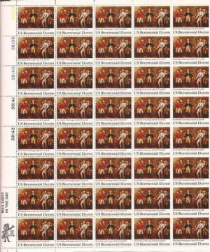 Mint Sheet USA 1977 SC1728SH Surrender of Burgoyne, by John Trumbull Multicolor 13 Cent 1977 Full Sheet