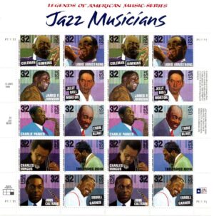 Mint Miniature Sheet USA 1995 SC2982-2992M Jazz Musicians M/S Multicolor 20 Cent 1995